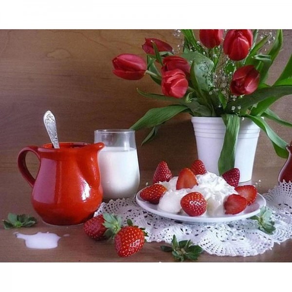 Flowers and Breakfast Diamond Painting Kit - DIY