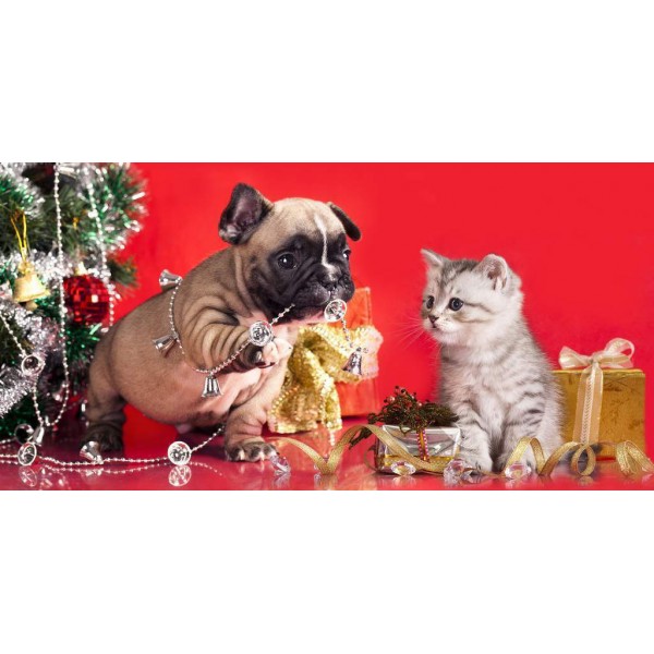 Dog And Cat Christmas Diamond Painting Kit - DIY