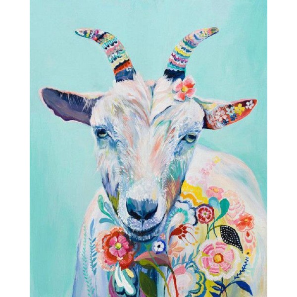 Watercolor Goat Diamond Painting Kit - DIY