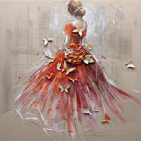 Red Ballet Girl Diamond Painting Kit - DIY