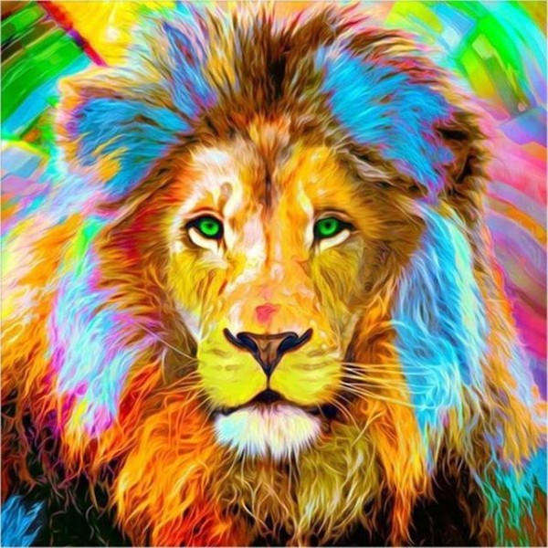 Lion Full All Colors Different Diamond Painting Kit - DIY